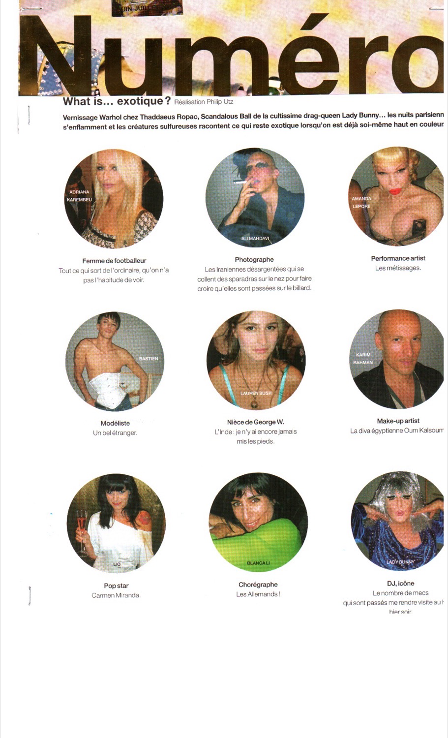 Article du magazine Numéro sur Don't Tell My Booker et Cyril Peret, page 1